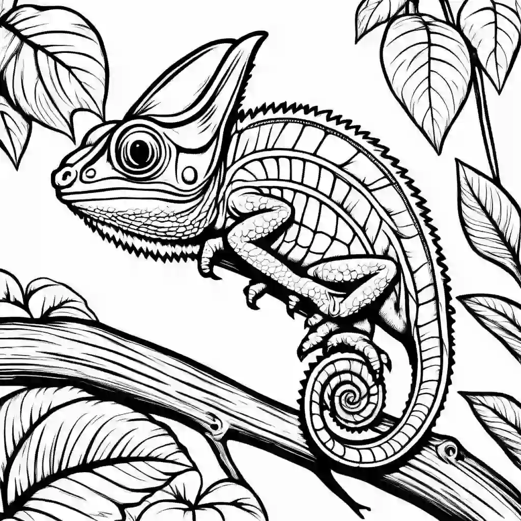 Chameleon coloring pages